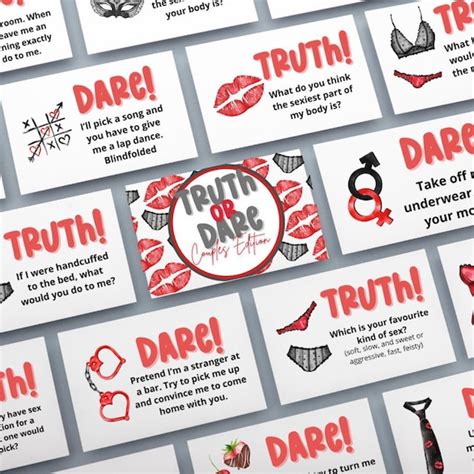 Couples Truth Or Dare Drinking Game Adult Party Games Etsy