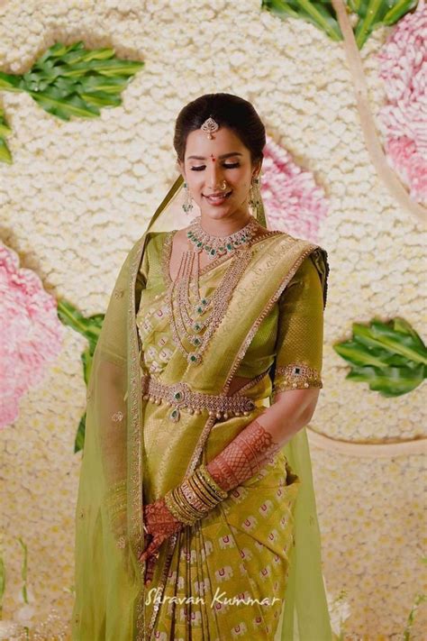 Brides Who Wore Kanjeevarams In Unique And Offbeat Colors Indian Bridal Bridal Sarees South