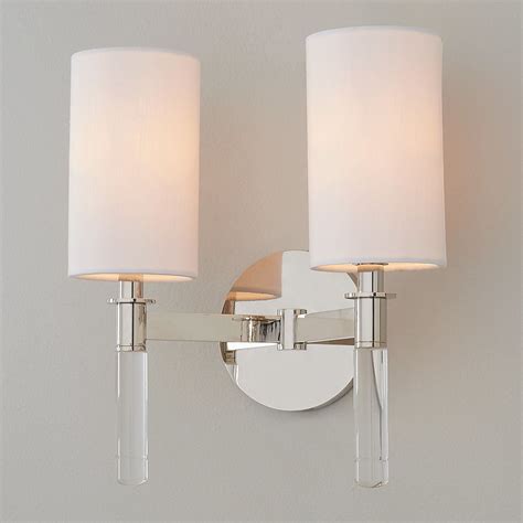 This Glamorous Double Light Wall Sconce Features A Crystal Stem