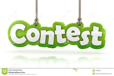 Contest Green Word Text Hanging On White Background Stock Illustration - Image: 43028879