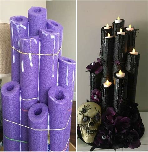 Black Candle Wskull Creepy Halloween Decorations Easy Halloween