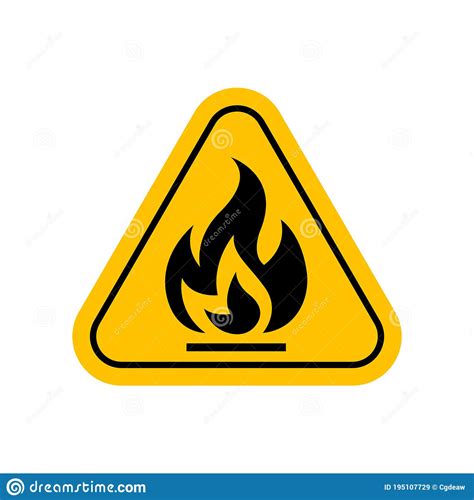 Flammable Materials Warning Sign Caution Fire Sign Yellow Gas Hazard