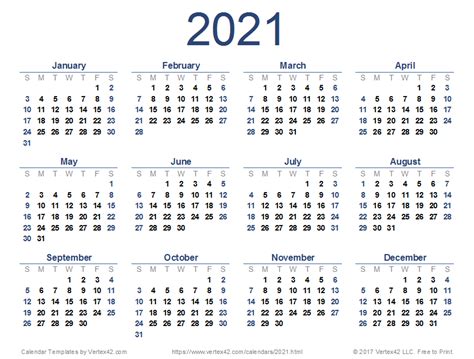 Printable Calendar 2021 Pdf Free Printable Calendar 2021 In Pdf
