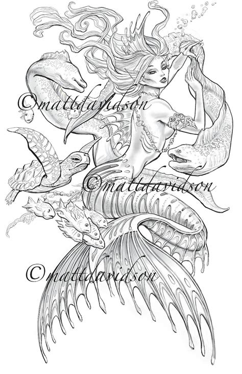 Siren Mermaids Coloring Pages Learny Kids