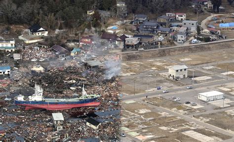 Japan Before And After The Devastated Tohoku Tsunami And Earthquake