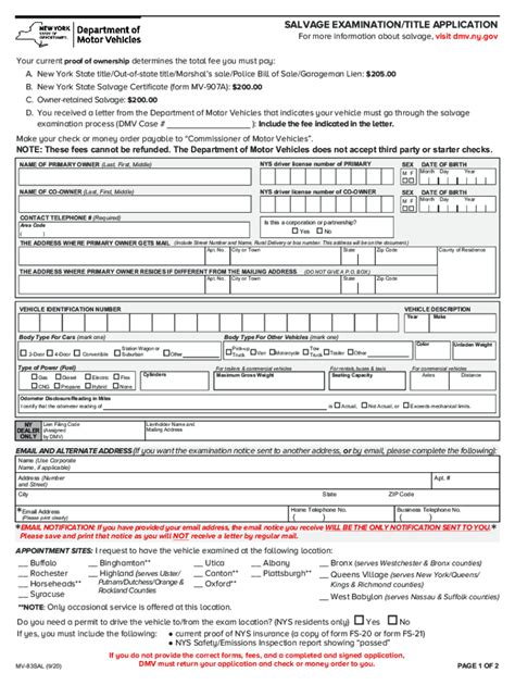 Ny Dmv Mv 83sal 2020 2022 Fill And Sign Printable Template Online