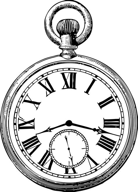 Pocket Watch Drawing Clipart Best