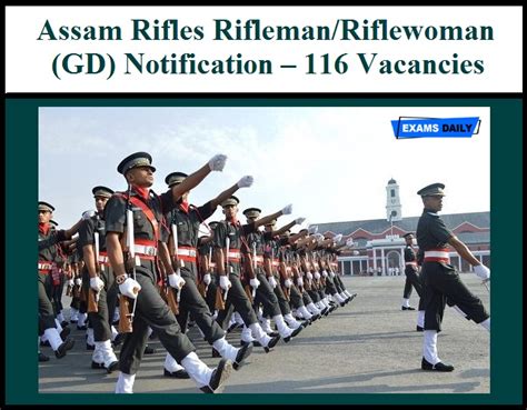 Assam Rifles Rifleman Riflewoman Gd Notification Vacancies
