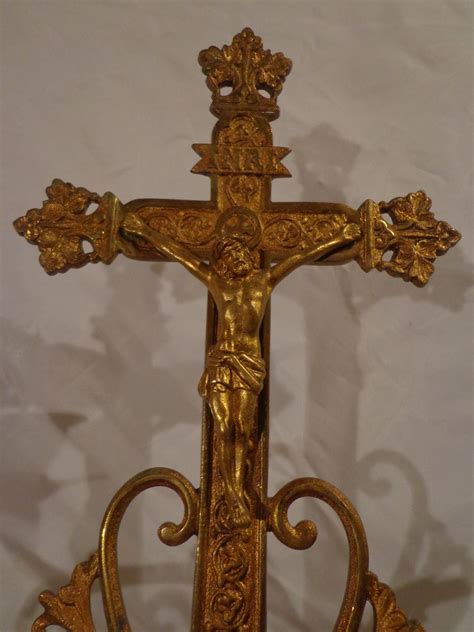Beautiful All Original Altar Cross Roman Catholic Religious Church From
