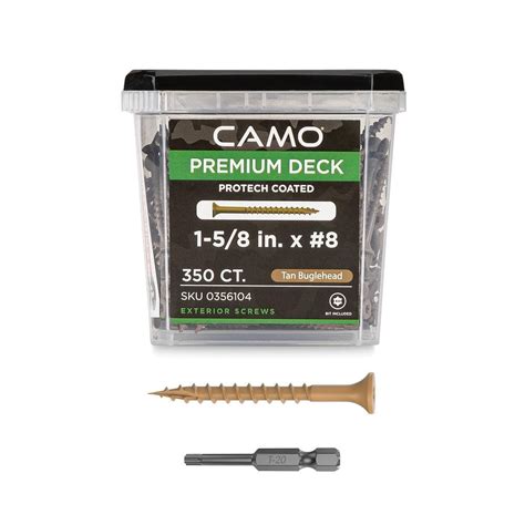Camo 1 58 In 8 Protech Tan Premium Star Drive Bugle Head Deck Screws