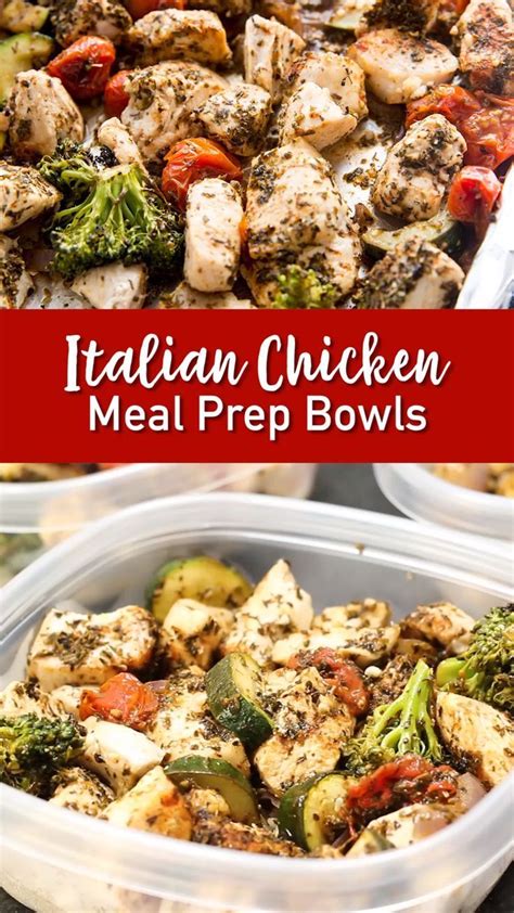 Italian Chicken Meal Prep Bowls Easy Peasy Meals Recipe Chicken