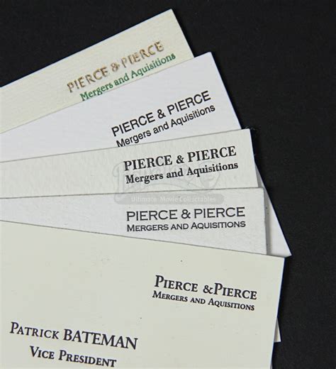 American Psycho 2000 Set Of Prop Pierce And Pierce Business Cards
