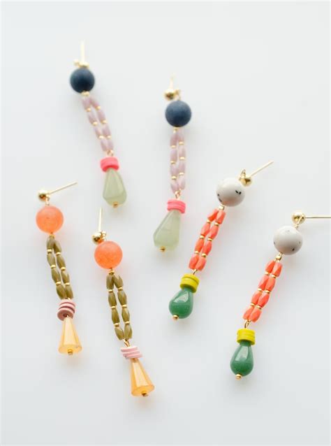 Beaded Chandelier Earrings Colorful Dangle Statement Etsy Handmade