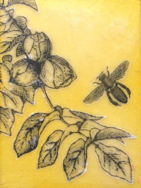 French Bee Art Bee Art Encaustic Painting Wax Art