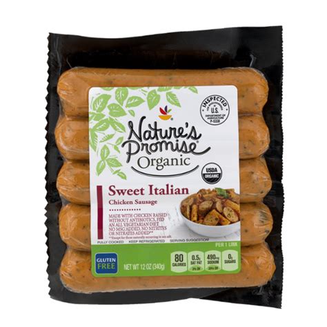 Natures Promise Organic Sweet Italian Chicken Sausage 12 Oz Instacart