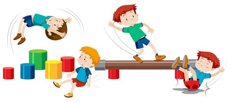 Boys Playing On Playground Equipment 304193 Vector Art At Vecteezy