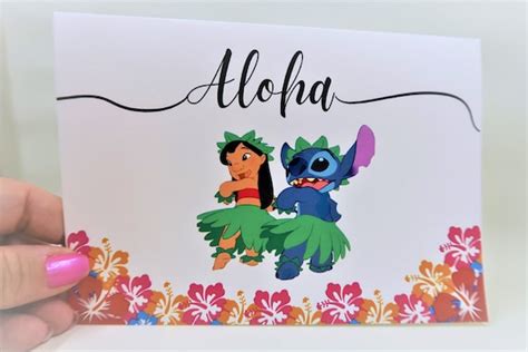 Lilo And Stitch Aloha Card Stitch Hawaii Aloha Card Etsy