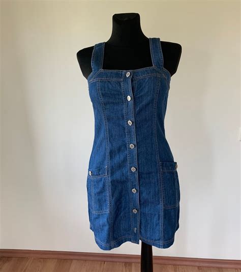 Vintage Womens 90s Sarafan Denim Mini Summer Dress Sarafan By