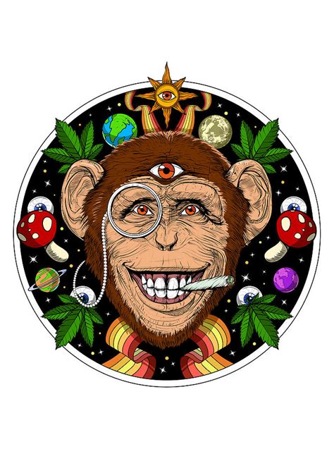 Psychedelic Monkey Digital Art By Nikolay Todorov Pixels