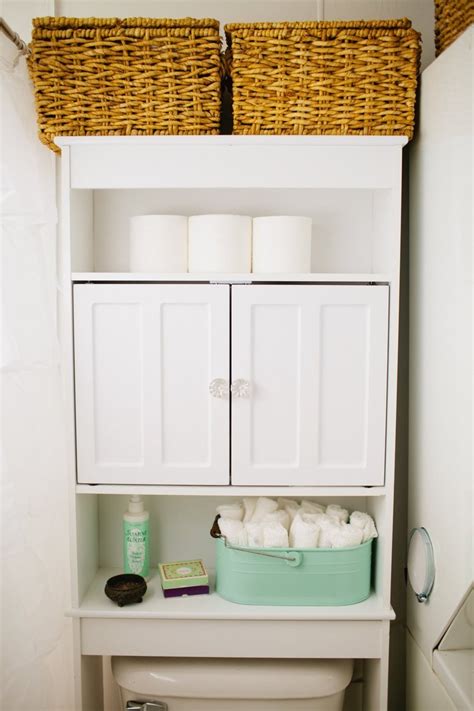 This idea is perfect if you are living alone and don't have too another extraordinary storage for your bathroom. 17 Brilliant Over the Toilet Storage Ideas