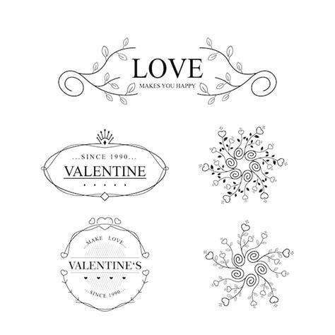 Premium Vector Collection Of Vintage Valentines Day Designs