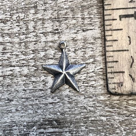 Very Small Silver Star With Loop Stamping Finding Solid Brass Usa