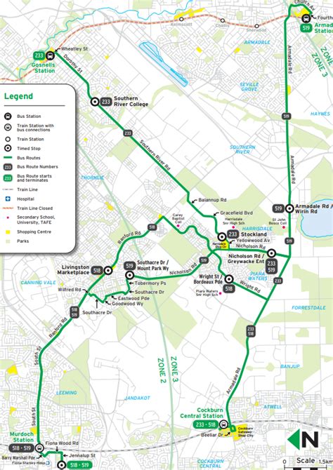 Transperth Bus Route From Murdoch Tafe Cockburn Central Stn