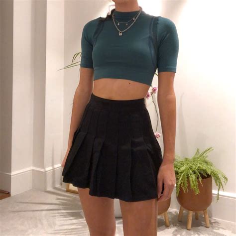 Collection by fastorange • last updated 12 weeks ago. Interest check Brandy Melville black tennis skirt,... - Depop in 2020 | Tennis skirt outfit ...