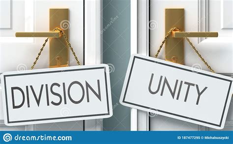 Division And Unity As Different Choices In Life Pictured As Words