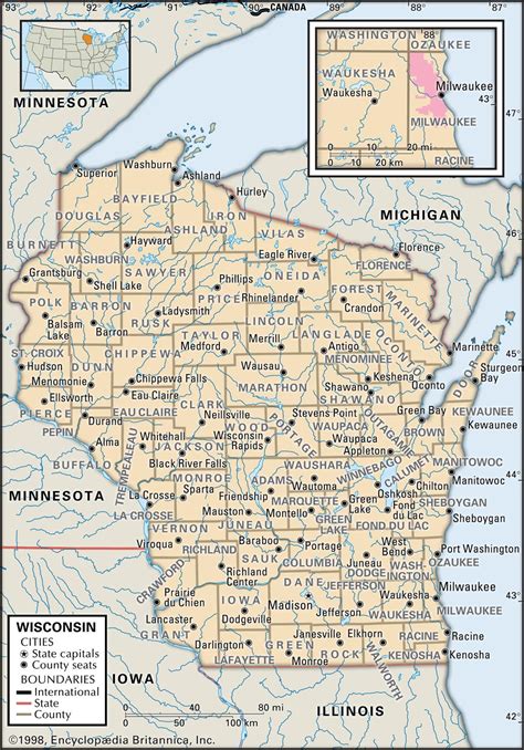 Map Wisconsin Iowa Border London Top Attractions Map
