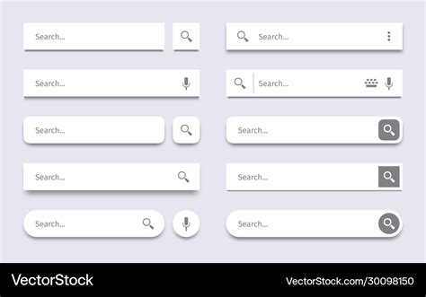 Search Bar Searching Panel Website Ui Bars Vector Image