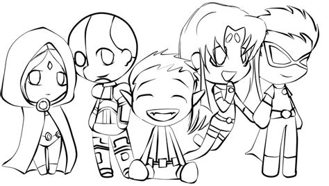 Jovenes titanes (teen Titans) para dibujar pintar colorear imprimir