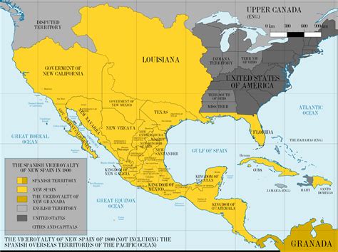 The Viceroyalty Of New Spain In 1800 1450x1084 Viceroyalty Of New