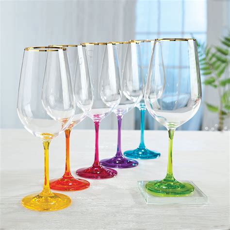 Bohemia Crystal Rainbow Wine Glasses Set Of 6 Made In Czech Etsy