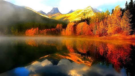 1920x1080px 1080p Free Download Lakes Autumn Reflexion Sunrise Lake