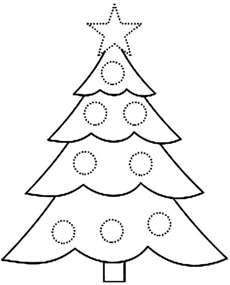 This festive christmas tree is covered with ornaments and decorations, but it needs some color to really shine! Printable Tree Template - Coloring Home