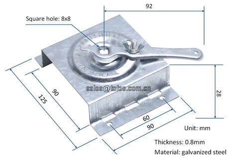 Manual Damper Regulator 8x8mm Square Spindle Guangzhou Tofee Electro