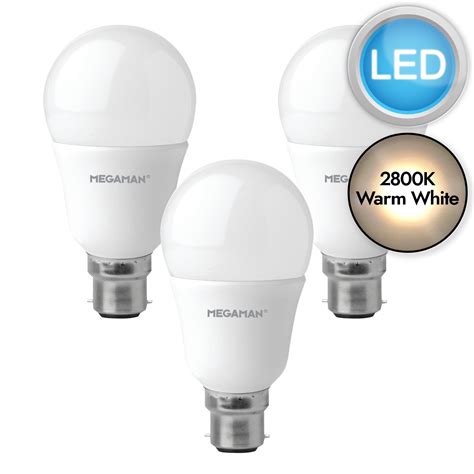 3 X 5 5W LED B22 Light Bulbs Warm White