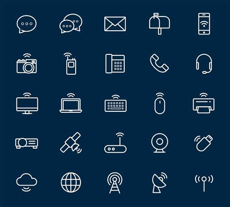 25 Free Line Vector Communication Icons Ai