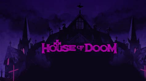 House Of Doom The House Of Horror On A Background Of Metal Music