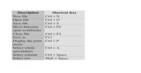 Shortcut Keys Doc Document