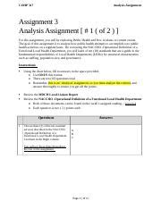 COHP 317 Assignment 3 Analysis Assignment Docx COHP 317 Analysis