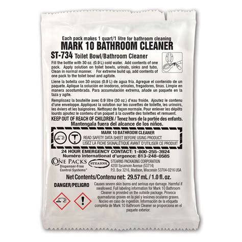 Stearns One Packs Mark 10 Bathroom Cleaner 72 1 Fl Oz Packets