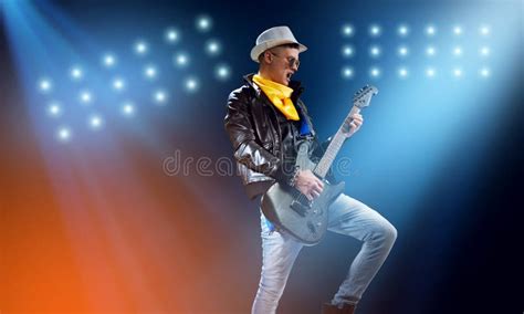 Rock Star On Stage Stock Photo Image Of Glory Guitarist 102426378