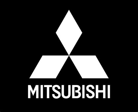 Mitsubishi Logo Marca Símbolo Con Nombre Blanco Diseño Japón Coche