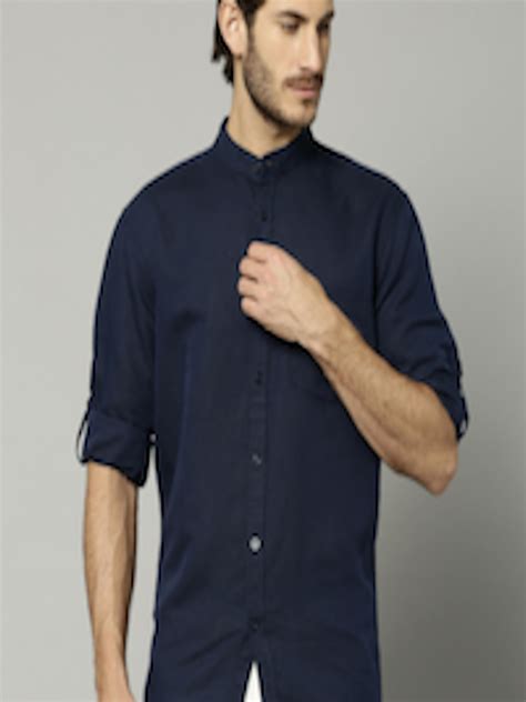 Buy Marks And Spencer Navy Linen Casual Shirt Shirts For Men 1404186