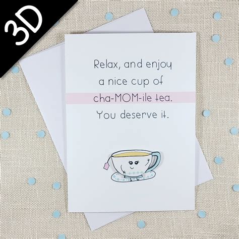 Chamomile Tea Card For Mom Happy Mothers Day Card Mom Etsy