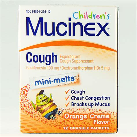 (help breathing, relieve regular mucinex does not contain pseudo, but will still help to thin and ultimately pass mucus. MUCINEX COUGH FOR KIDS MINI-MELTS Dosage & Rx Info | Uses, Side Effects