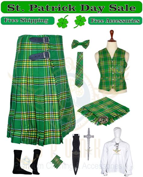 Mens Scottish Irish 8 Yard Kilt Traditional 8 Yard Irish Tartan Kilt