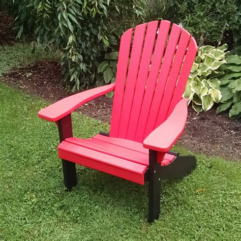 A And L Recycled Plastic Two Tone Fanback Adirondack Chair